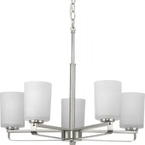 League Collection Five-Light Etched Glass Chandelier