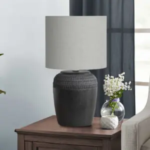 17H-TABLE-LAMP-BLACK-CERAMIC-GREY-SHADE-1