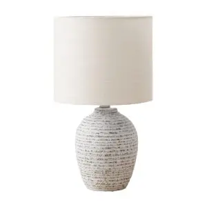 17"H TABLE LAMP IVORY CERAMIC / IVORY SHADE