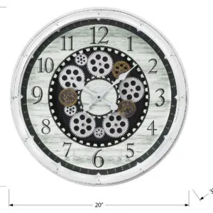 20"DIA / WALL CLOCK / ANTIQUE WHITE