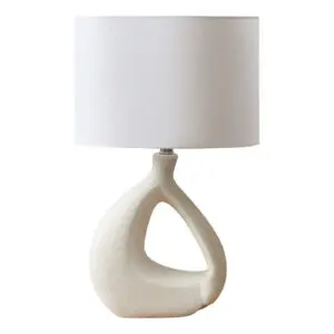 23"H TABLE LAMP IVORY RESIN / IVORY SHADE