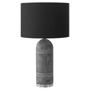 28"H TABLE LAMP GREY RESIN / BLACK SHADE