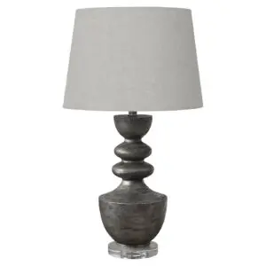 28"H TABLE LAMP GREY RESIN / GREY SHADE