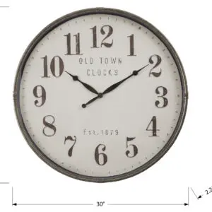 30"DIA / WALL CLOCK / BROWN