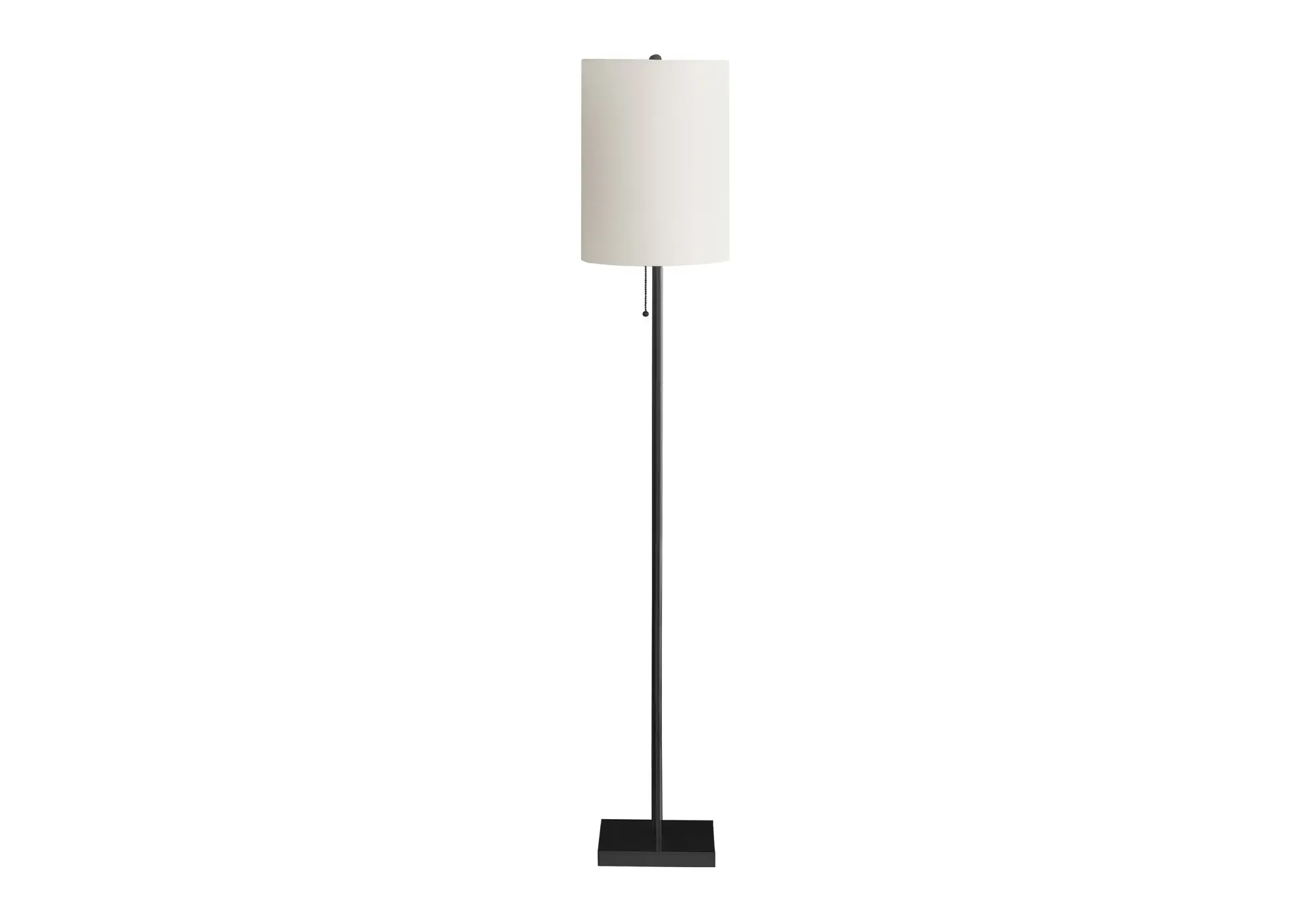 62"H FLOOR LAMP BLACK METAL / IVORY SHADE