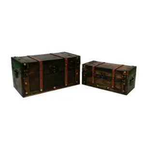 Brown Wood Chest Set