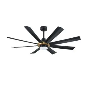 VENN 60 in. Black & Oilcan Brass Ceiling Fan
