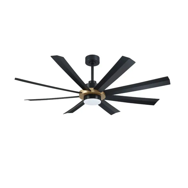 VENN 60 in. Black & Oilcan Brass Ceiling Fan
