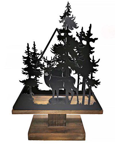 Deer-Wooden-and-Metal-Candle-Holder