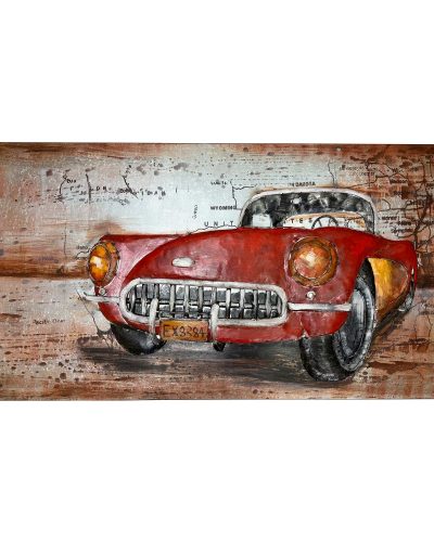 Handmade-3D-Vintage-Convertible-Car-Metal-Painting