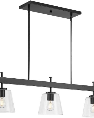 Saffert-Collection-Three-Light-Clear-Glass-Linear-Island-Chandelier